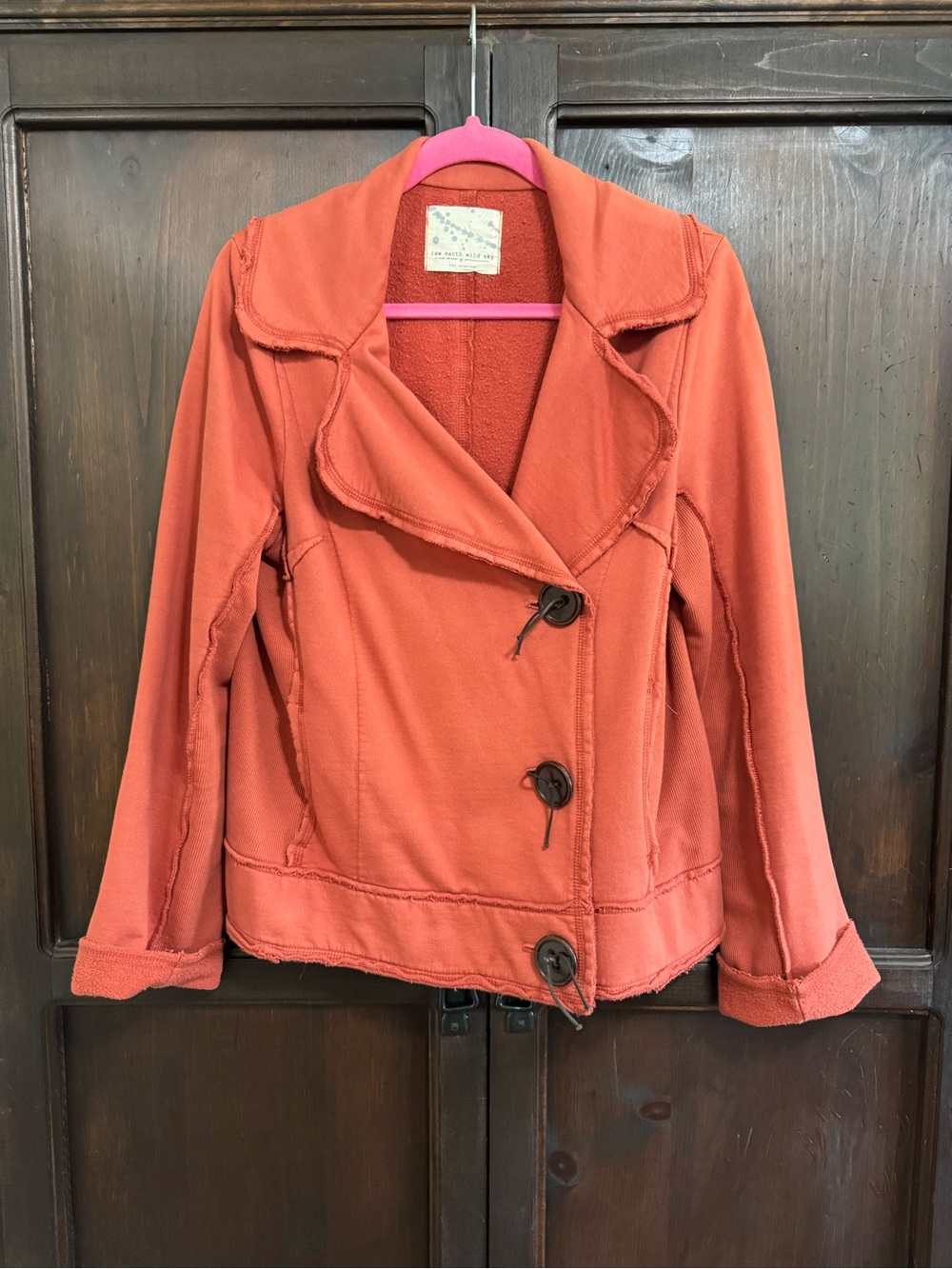 Raw Earth Wild Sky Women's Button-Front Jacket size XL Cozy Lagenlook
